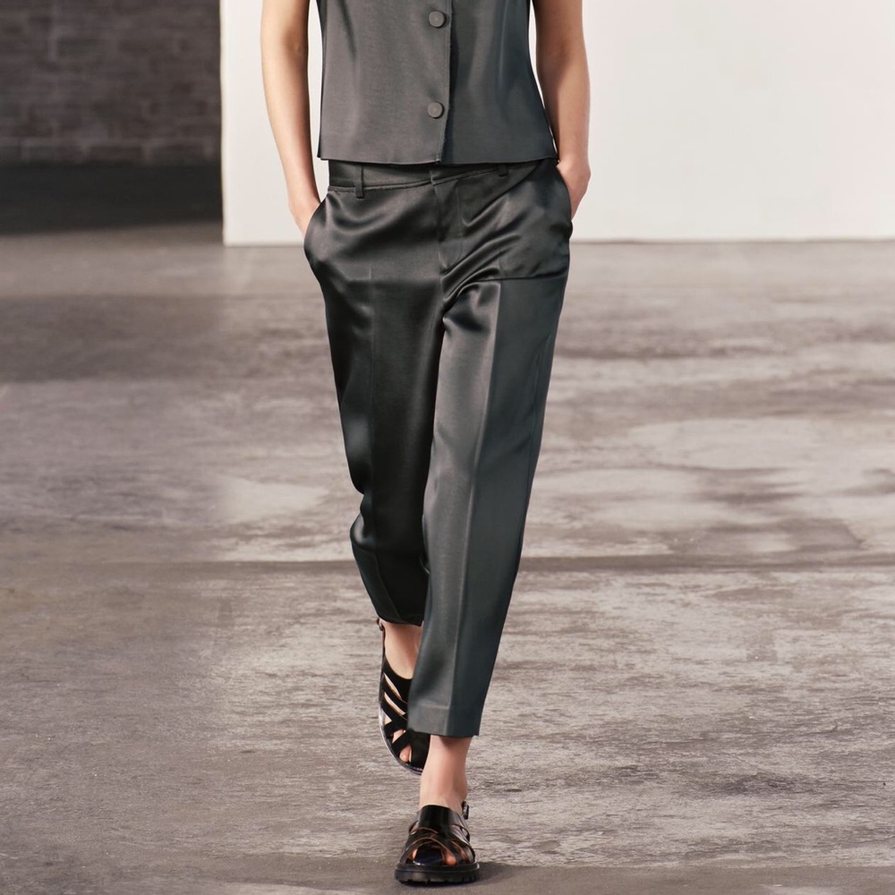 NWT Zara satin effect pants XS